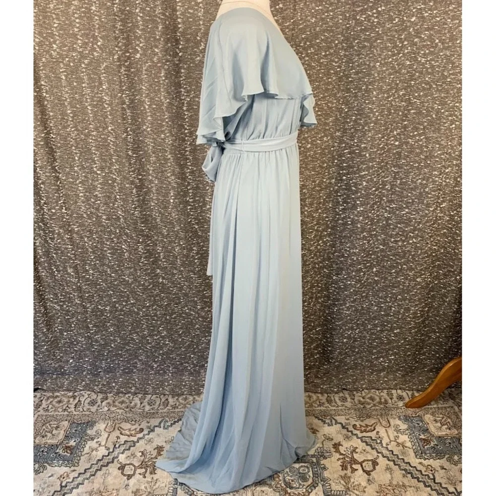 Show Me Your Mumu Blue Audrey Maxi Dress Wedding Bridesmaid Ruffled‎ Women's M